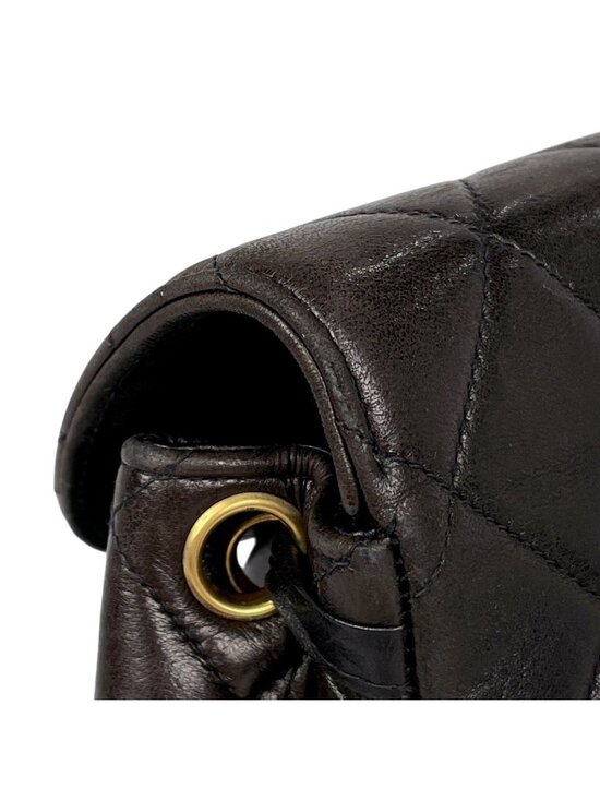 Chanel CC Logo Chain Backpack Quilted Leather Black main image 10